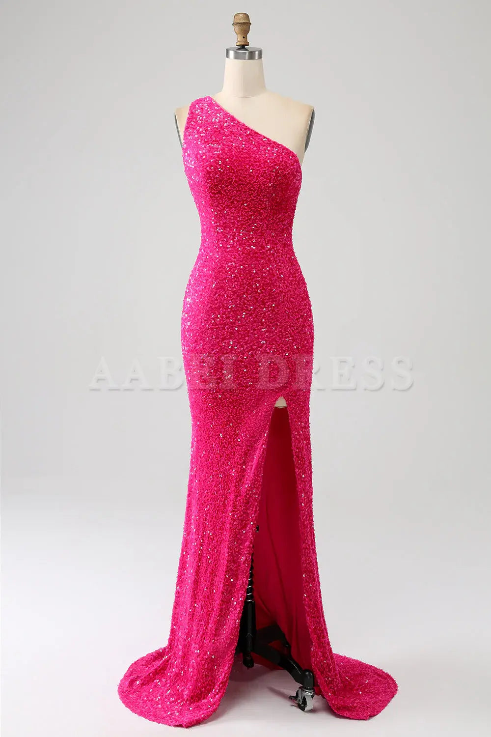 Prom Dress Charming Mermaid One Shoulder Sparkly Sequins Slit Backless Unique Luxury Formal Wear Dresses