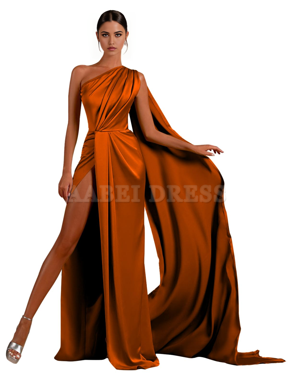 Prom Dress One Shoulder High Slit Satin Ball Gown Long Mermaid Elegant Cultivate oneself Formal Wear Dresses