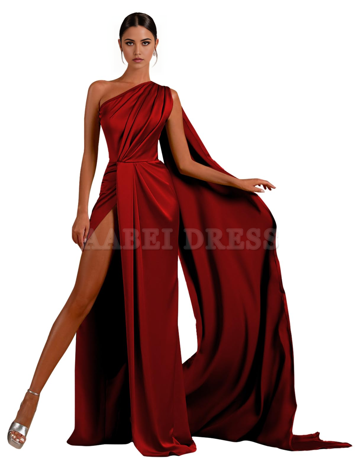 Prom Dress One Shoulder High Slit Satin Ball Gown Long Mermaid Elegant Cultivate oneself Formal Wear Dresses