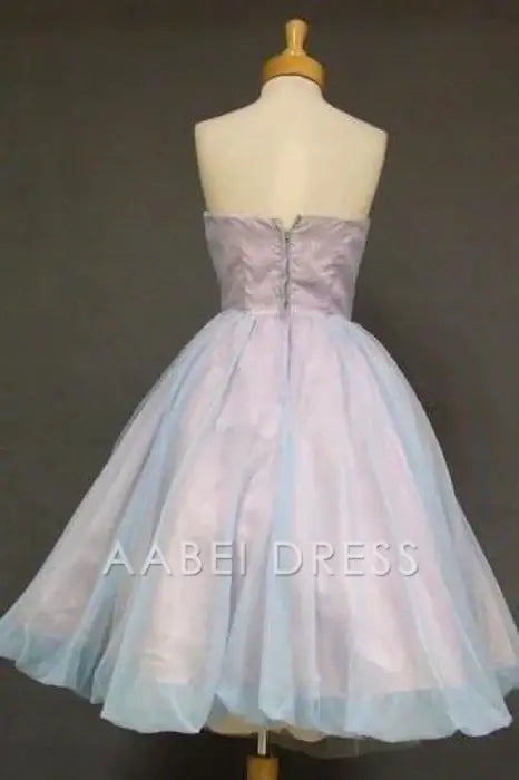 AABEI DRESS New Homecoming Dress Elegant A-line Strapless Sweetheart Cute with Bowknot Tea-Length Prom Dress