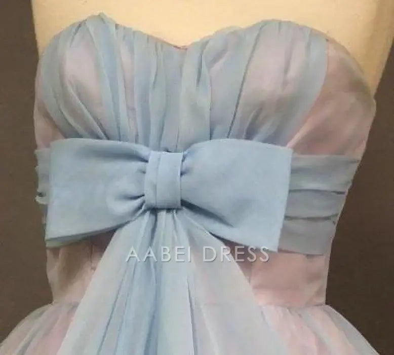 AABEI DRESS New Homecoming Dress Elegant A-line Strapless Sweetheart Cute with Bowknot Tea-Length Prom Dress