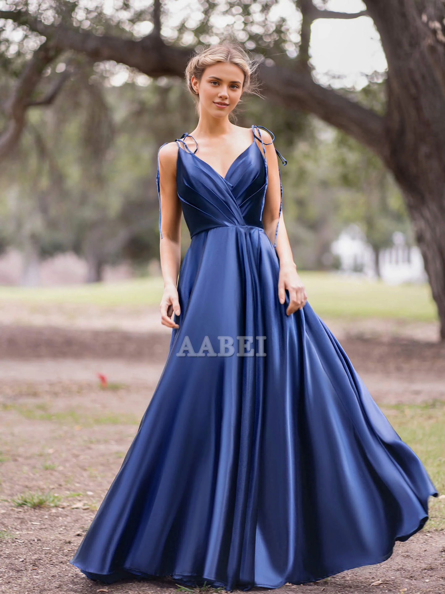 Evening Dress V Neck Lace up A-Line Pleated Floor Length Sweep Train High Quality Elegant Formal Women's Dresses