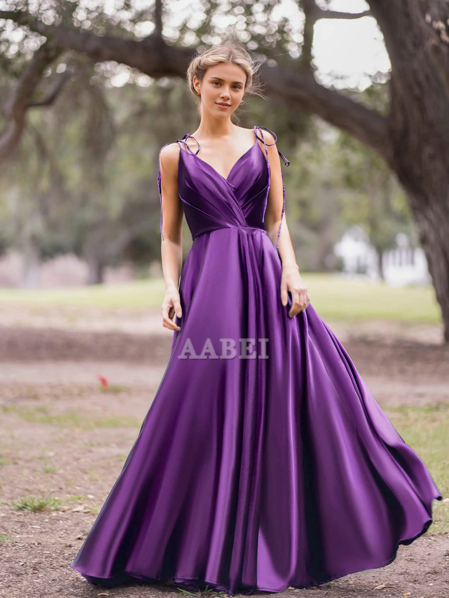 Evening Dress V Neck Lace up A-Line Pleated Floor Length Sweep Train High Quality Elegant Formal Women's Dresses