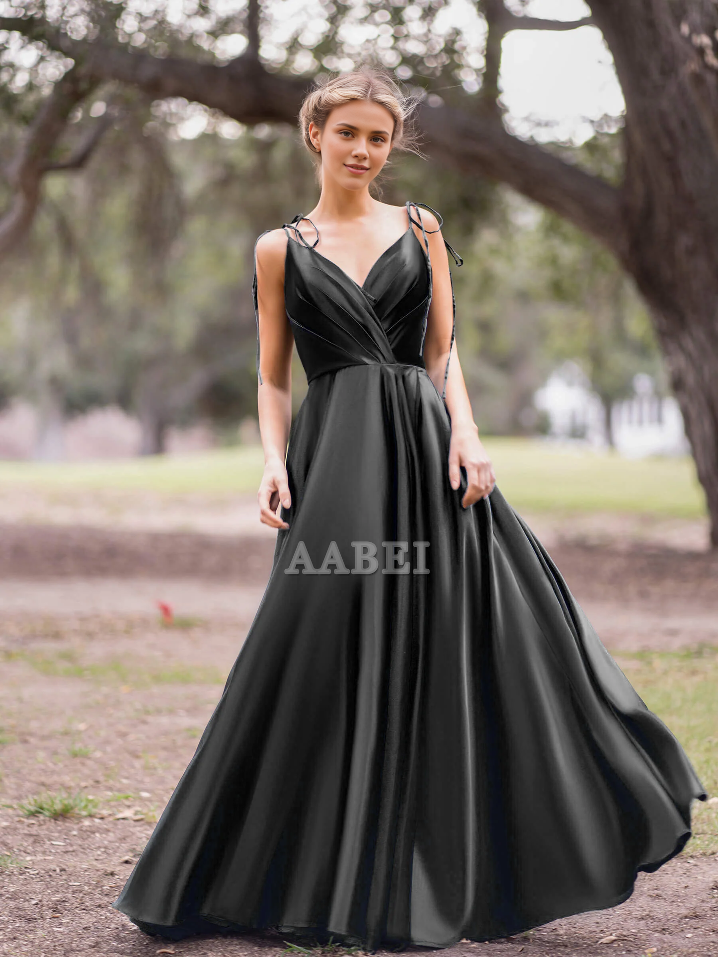 Evening Dress V Neck Lace up A-Line Pleated Floor Length Sweep Train High Quality Elegant Formal Women's Dresses