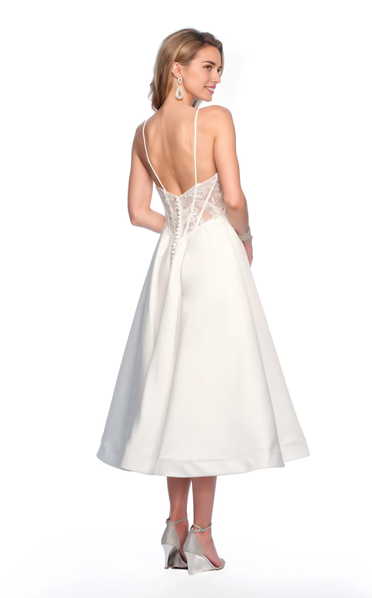 AABEI DRESS Beautiful Plunging A Line Sweetheart Neckline Spaghetti Strap Pleated Backless Elegant Simple Wedding Dress