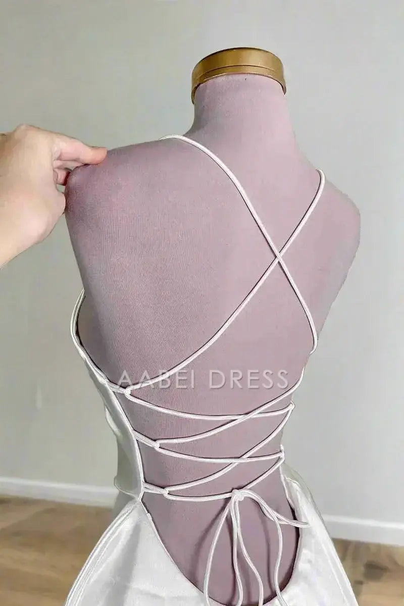 AABEI DRESS Charming A-Line Spaghetti Strap Lace-Up Backless Sexy Short Party Dress Hot Sale Short Homecoming Dress