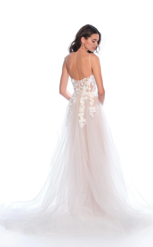 AABEI DRESS Exquisite A Line Spaghetti Strap Sweetheart Neckline Backless Floor-Length Fantastic Wedding Dress