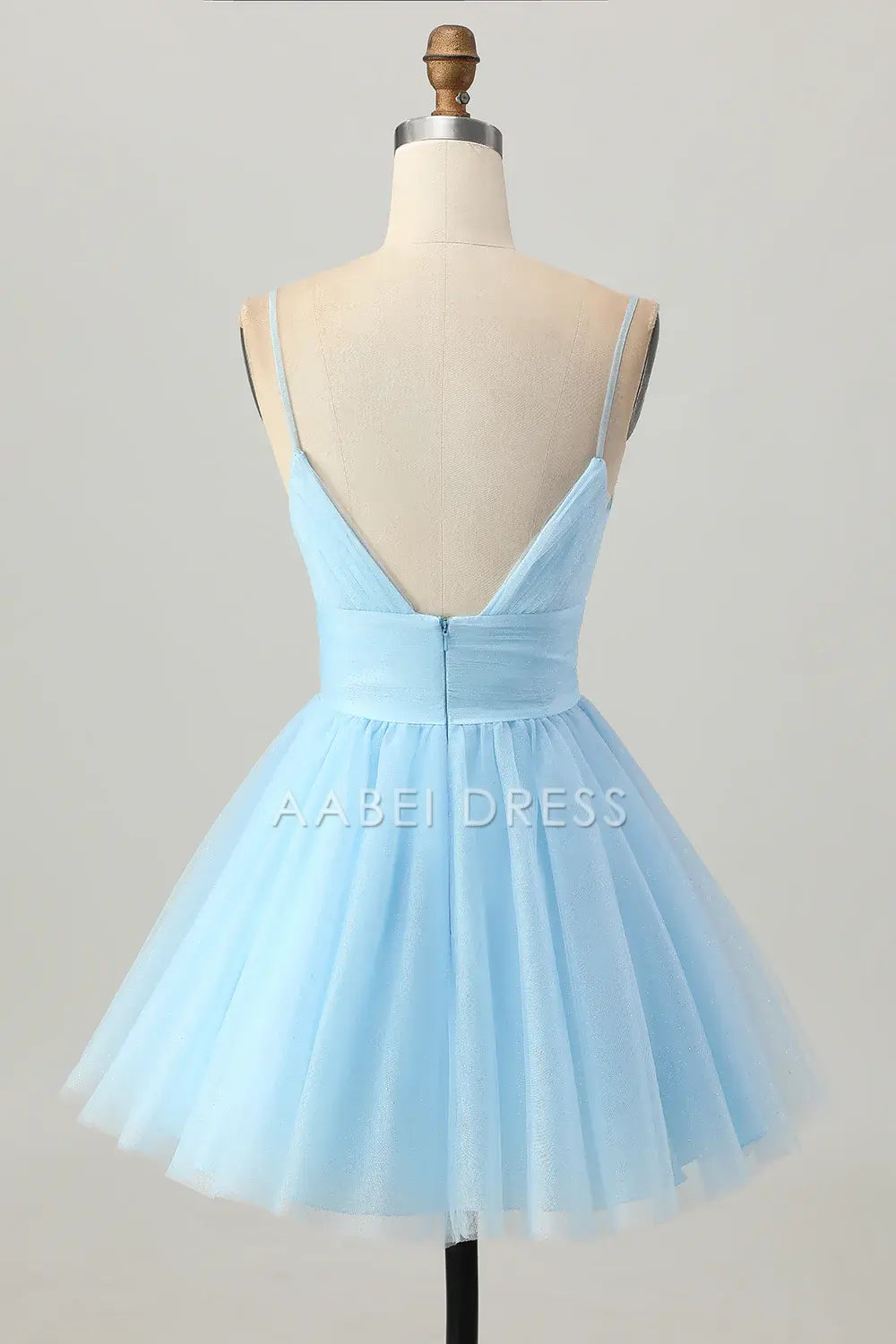 AABEI DRESS For Women Short Prom Dress A Line V Neck Spaghetti Straps Backless Sparkle Affordable Hot Sale Homecoming Dress