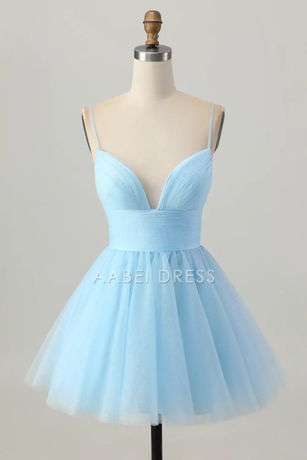 AABEI DRESS For Women Short Prom Dress A Line V Neck Spaghetti Straps Backless Sparkle Affordable Hot Sale Homecoming Dress