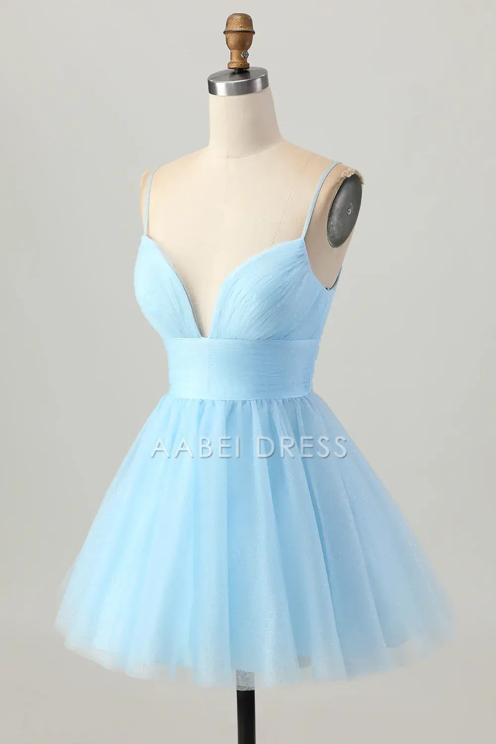 AABEI DRESS For Women Short Prom Dress A Line V Neck Spaghetti Straps Backless Sparkle Affordable Hot Sale Homecoming Dress