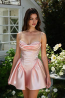 AABEI DRESS For Women Short Prom Dress Chic A-Line Spaghetti Strap Pleated Sweetheart Neckline Beaded Exquisite Hot Sale Homecoming Dress