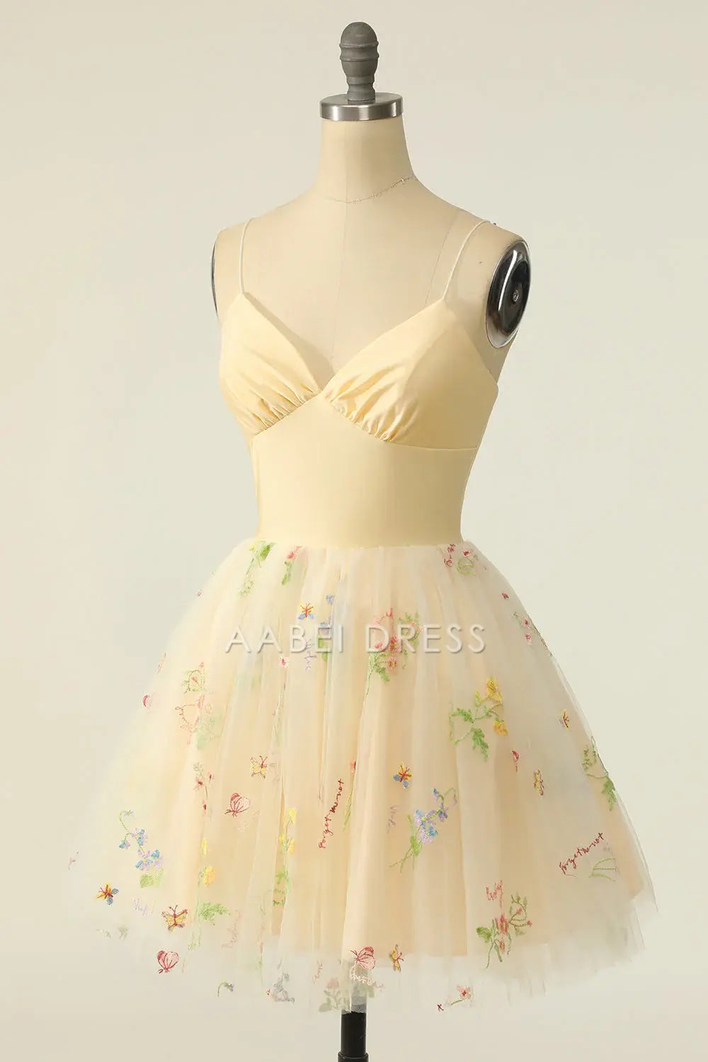 AABEI DRESS For Women Short Prom Dress Elegant A-Line V Neck Spaghetti Straps With Embroidery Exquisite Dress Affordable Hot Sale Homecoming Dress