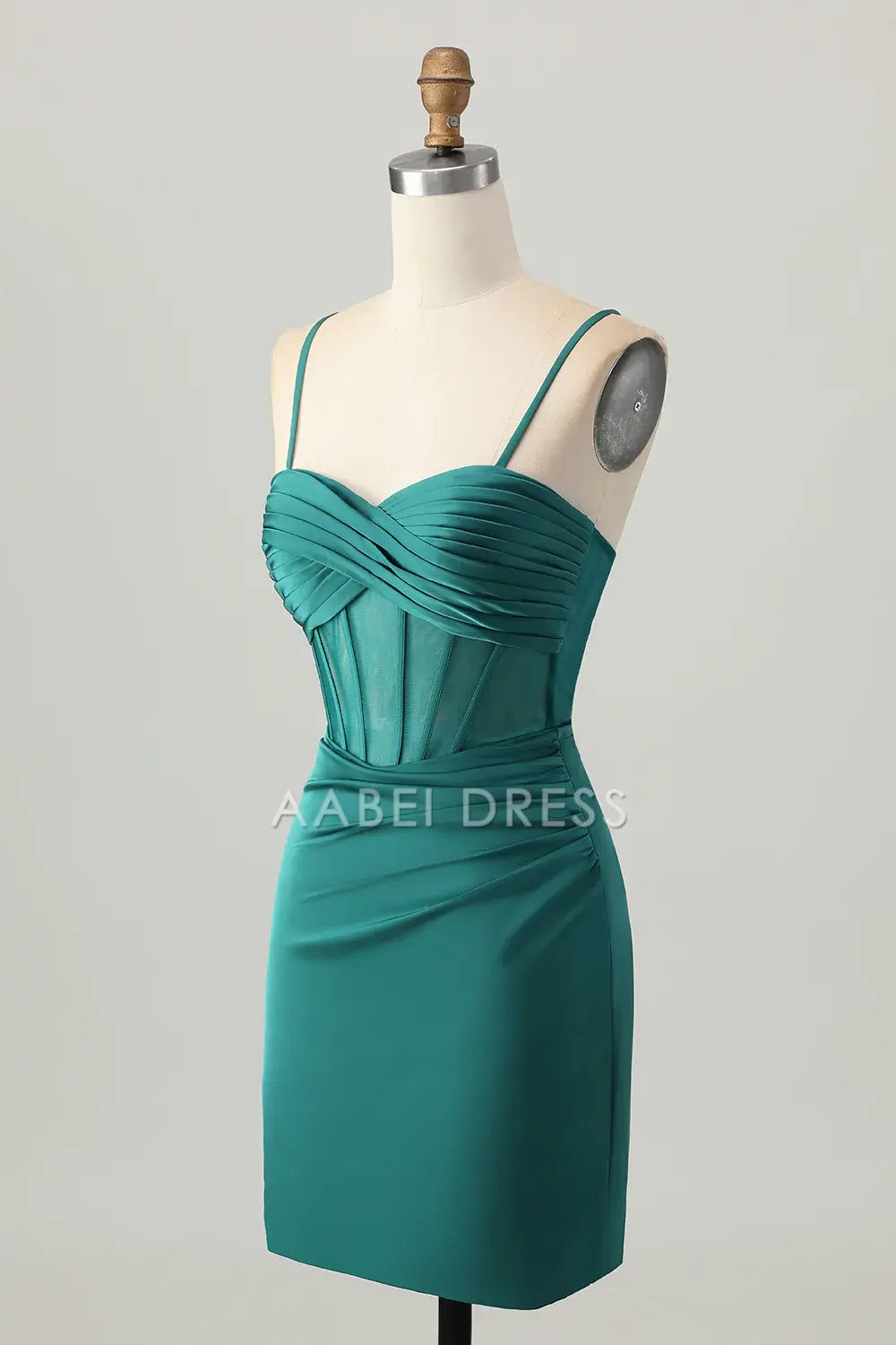 AABEI DRESS For Women Short Prom Dress Sheath Spaghetti Strap Pleated Sweetheart Neckline Backless Chic Dress Affordable Hot Sale Homecoming Dress