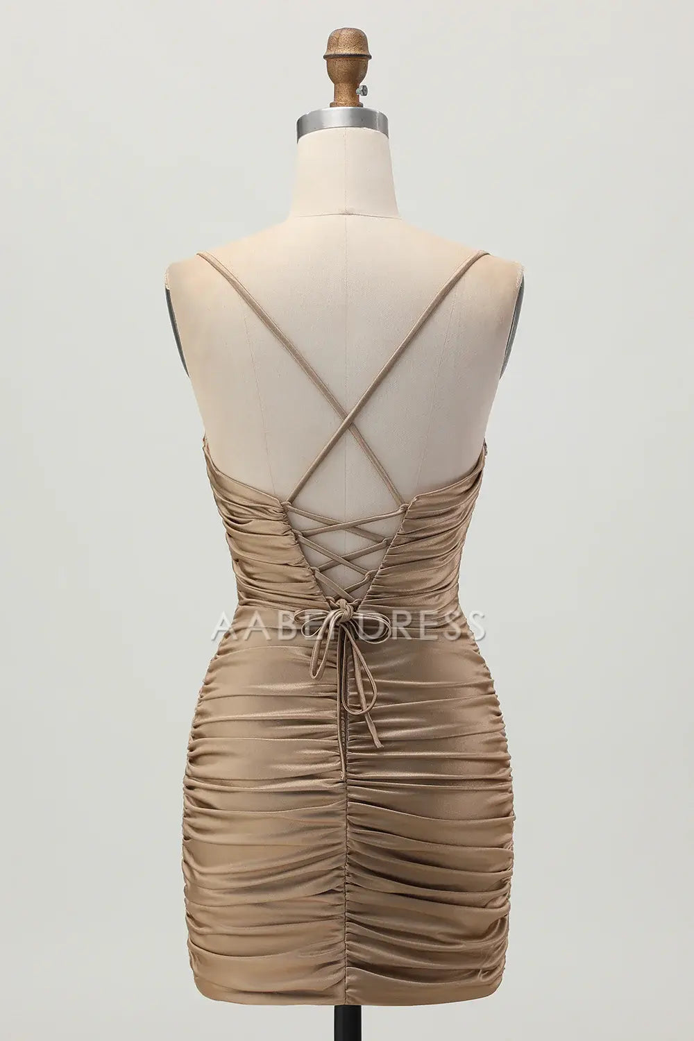 AABEI DRESS For Women Short Prom Dress Sheath Spaghetti Strap Sweetheart Neckline Keyhole Backless With Rhinestone Pleated Dress Affordable Hot Sale Homecoming Dress