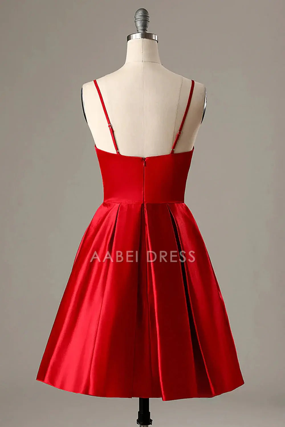 AABEI DRESS For Women Short Prom Dress Simple Burgundy A Line V Neck Spaghetti Strap Elegant Dress Affordable Hot Sale Homecoming Dress
