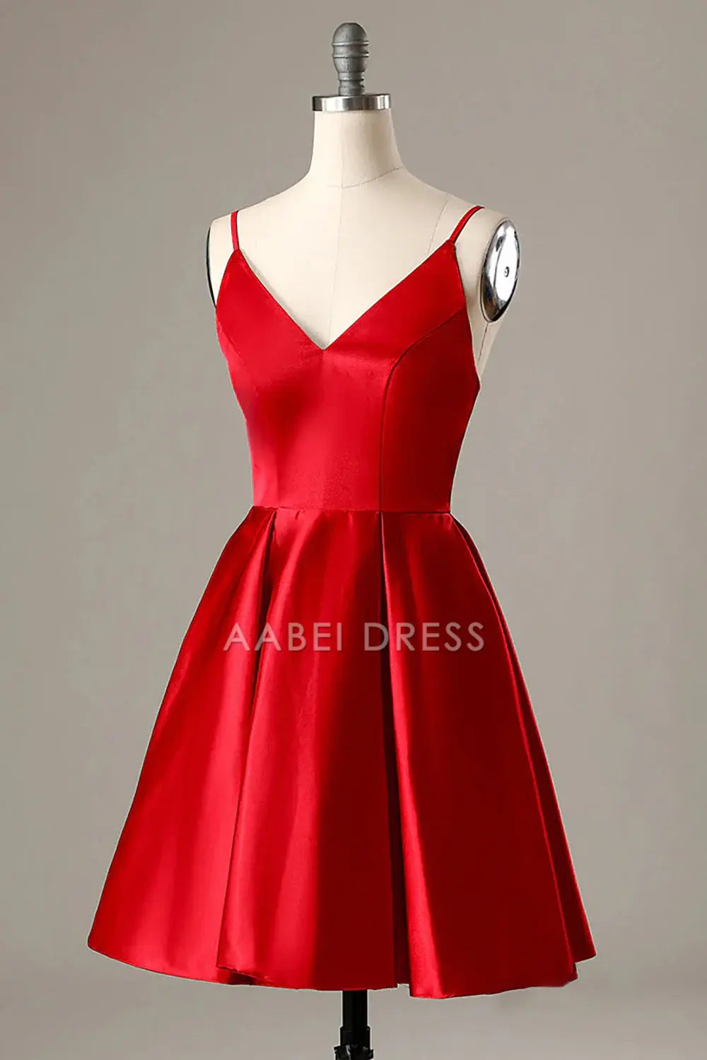 AABEI DRESS For Women Short Prom Dress Simple Burgundy A Line V Neck Spaghetti Strap Elegant Dress Affordable Hot Sale Homecoming Dress