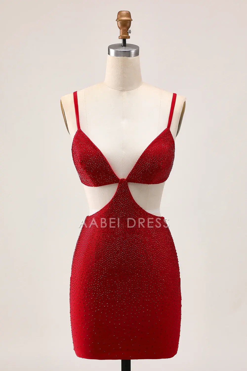 AABEI DRESS For Women Short Prom Dress Sparkle Sheath Spaghetti Strap V Neck Cut Out Backless Sexy Dress Affordable Hot Sale Homecoming Dress