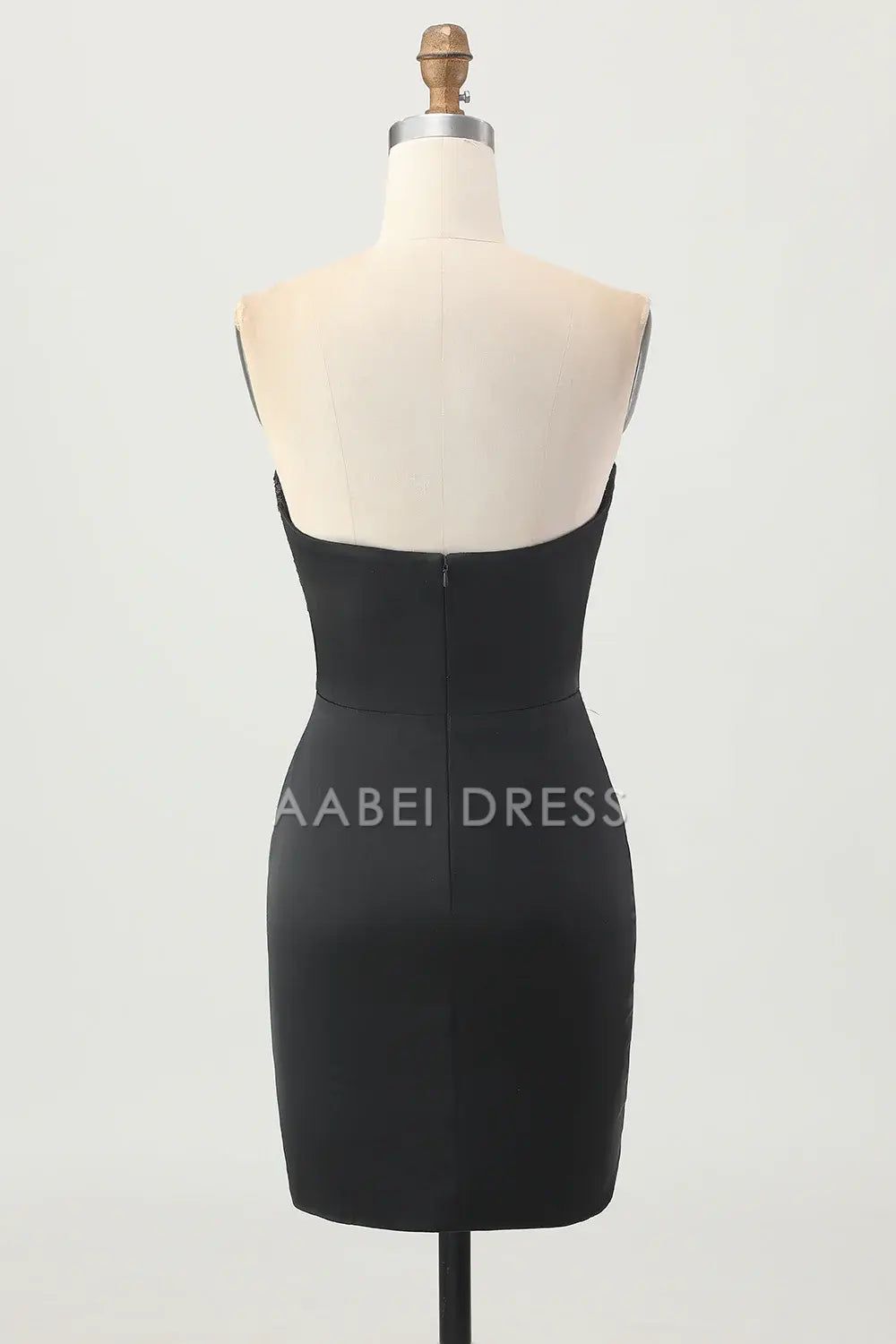 AABEI DRESS For Women Short Prom Dress Sparkly Black Sheath Tight Strapless Sweetheart Neckline With Sequins Ruched Charming Dress Affordable Hot Sale Homecoming Dress