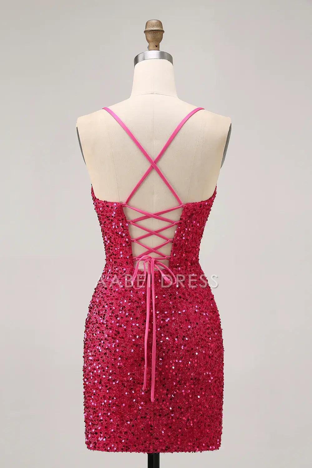 AABEI DRESS For Women Short Prom Dress Sparkly Sequin Sheath Spaghetti Straps Sweetheart Neckline Keyhole Backless Exquisite Dress Affordable Hot Sale Homecoming Dress
