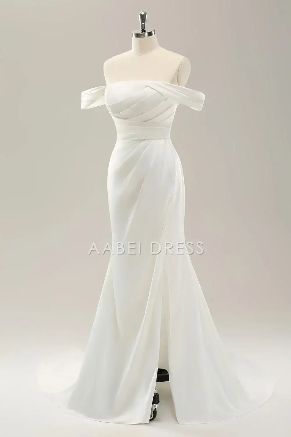 AABEI DRESS Formal Wear Dresses Elegant Mermaid Off The Shoulder Backless Pleated Slit Fashion Wedding Dress