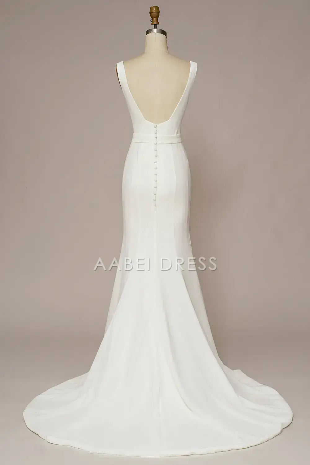 AABEI DRESS Formal Wear Dresses Elegant Mermaid Square Neck Sleeveless Backless Fashion Wedding Dress