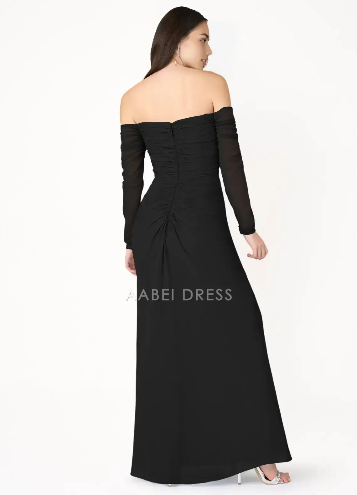 AABEI DRESS Formal Wear Dresses Elegant Sheath Off Shoulder Long Sleeves Side Fork Exquisite Party Dress Hot Sale Prom Dress