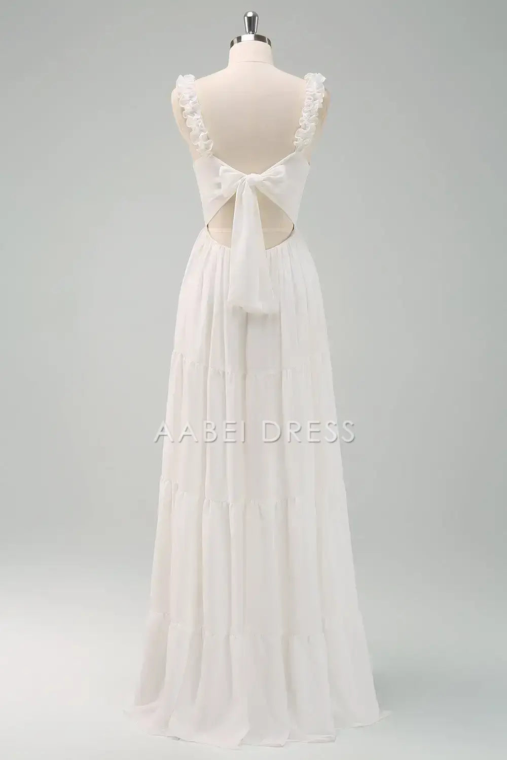 AABEI DRESS Formal Wear Dresses Exquisite A Line Sweetheart Ruffled Shoulder Strap Backless Bow Cute Wedding Dress