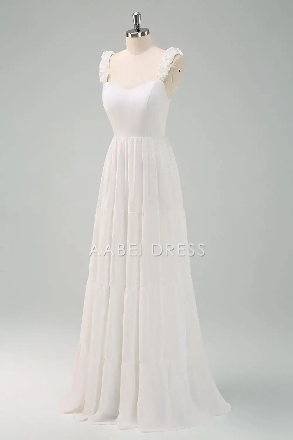 AABEI DRESS Formal Wear Dresses Exquisite A Line Sweetheart Ruffled Shoulder Strap Backless Bow Cute Wedding Dress