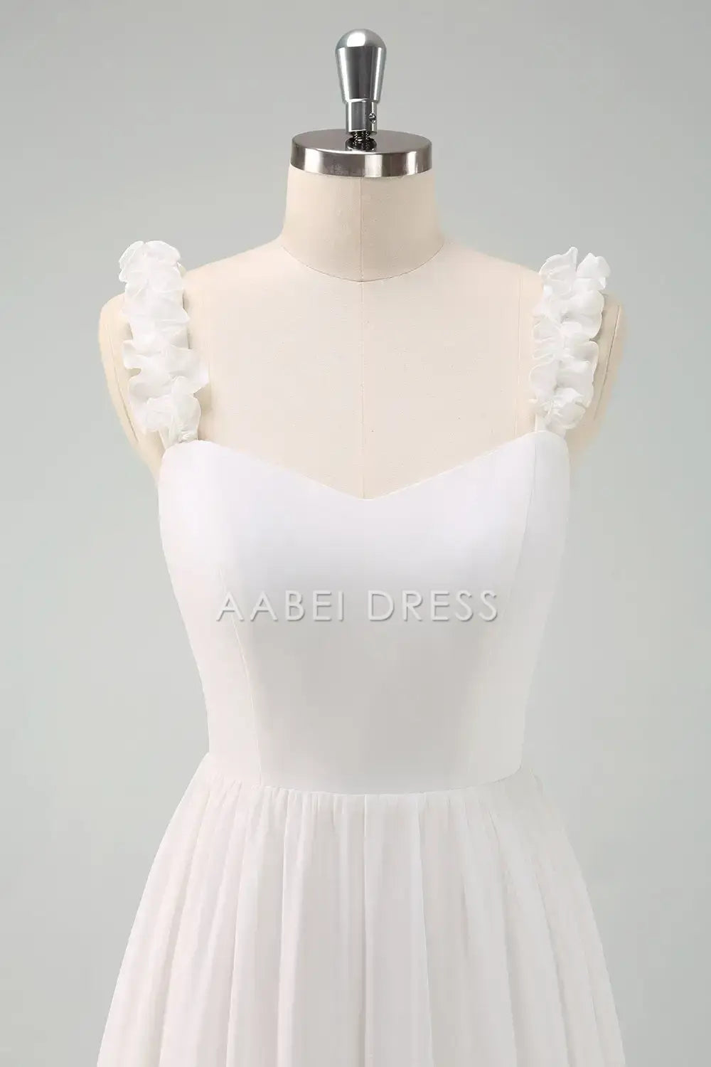 AABEI DRESS Formal Wear Dresses Exquisite A Line Sweetheart Ruffled Shoulder Strap Backless Bow Cute Wedding Dress