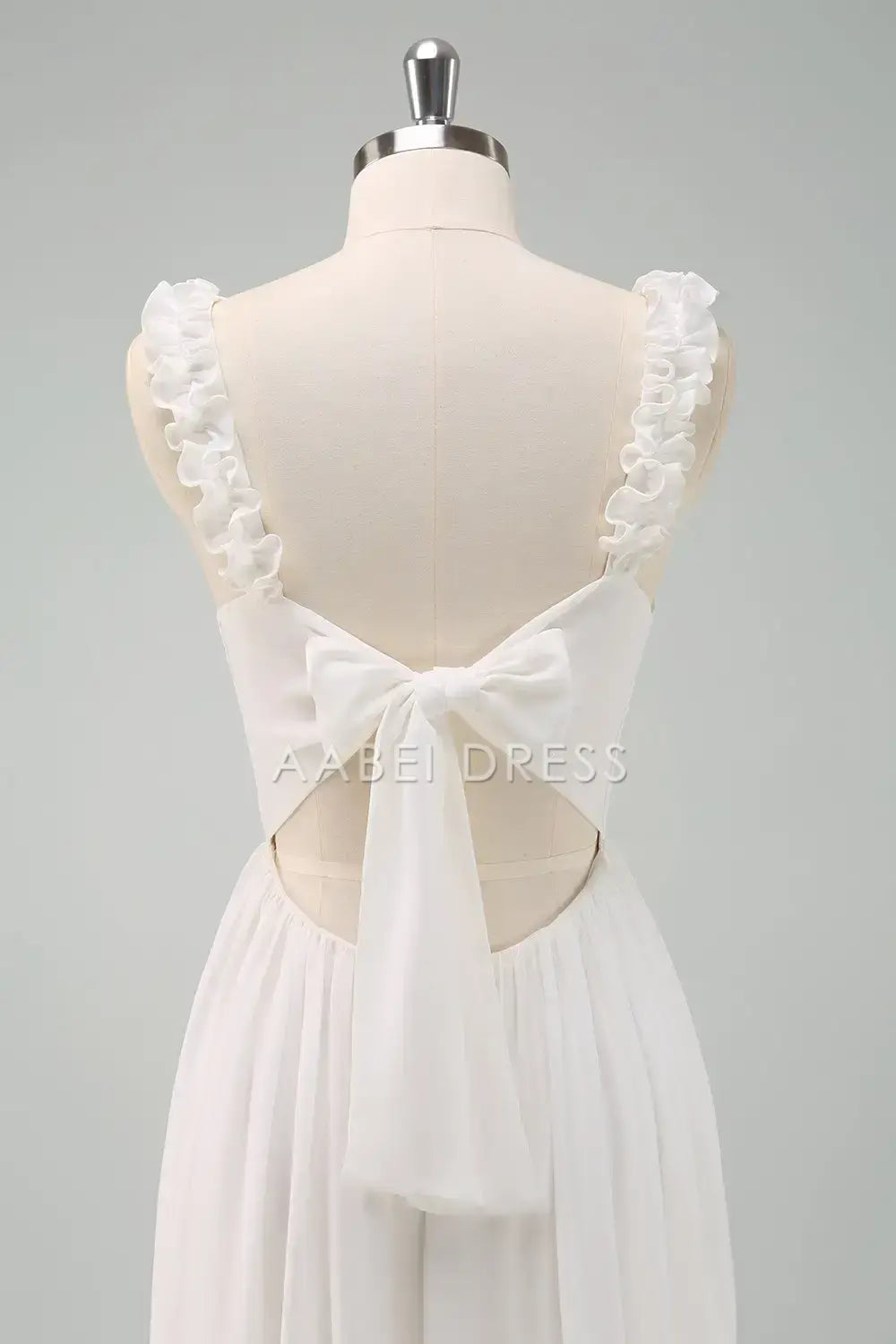 AABEI DRESS Formal Wear Dresses Exquisite A Line Sweetheart Ruffled Shoulder Strap Backless Bow Cute Wedding Dress