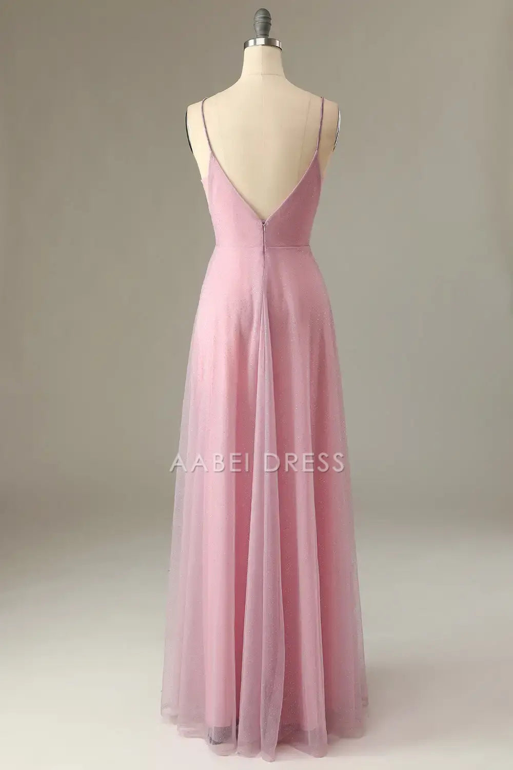 AABEI DRESS Formal Wear Dresses Gorgeous A Line Spaghetti Straps Deep V Neck Backless Sparkle Hot Sale Prom Dress