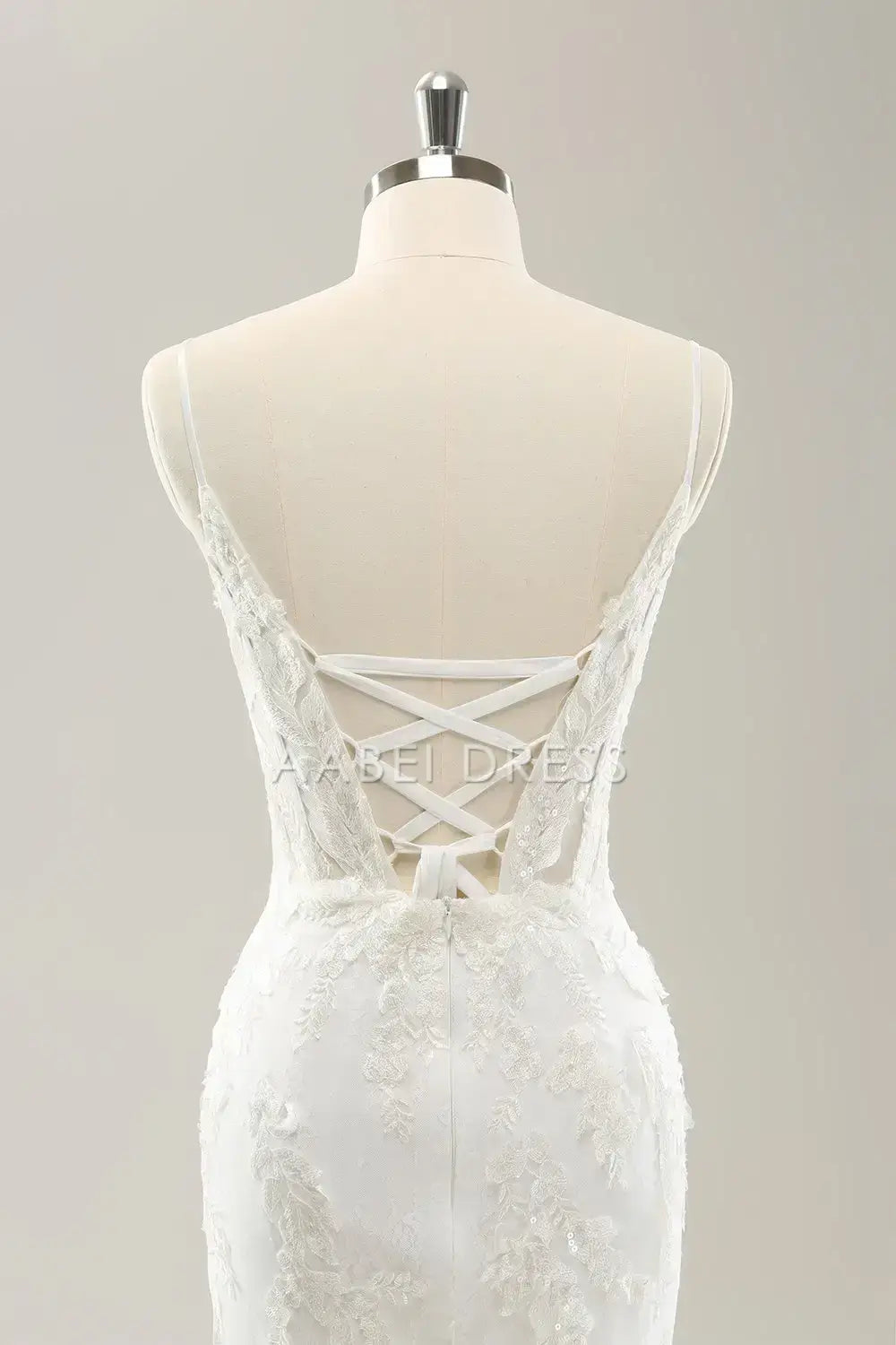 AABEI DRESS Formal Wear Dresses Mermaid Spaghetti Straps Lace Applique Corset Backless Lace-Up Exquisite Wedding Dress