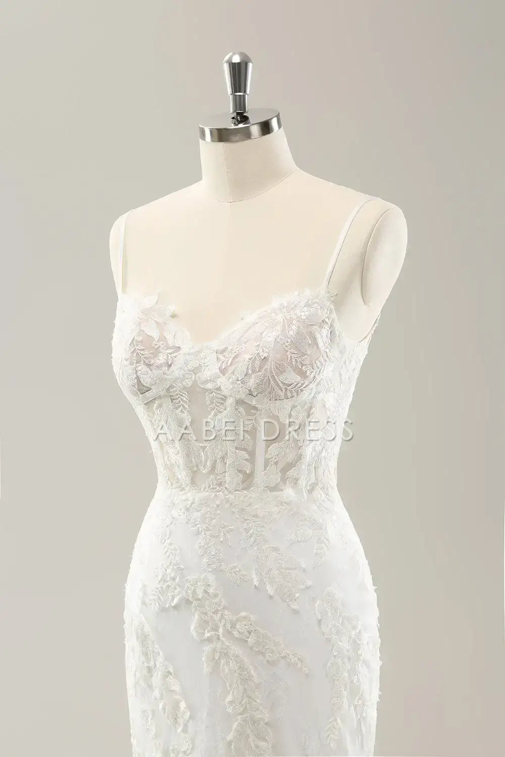 AABEI DRESS Formal Wear Dresses Mermaid Spaghetti Straps Lace Applique Corset Backless Lace-Up Exquisite Wedding Dress