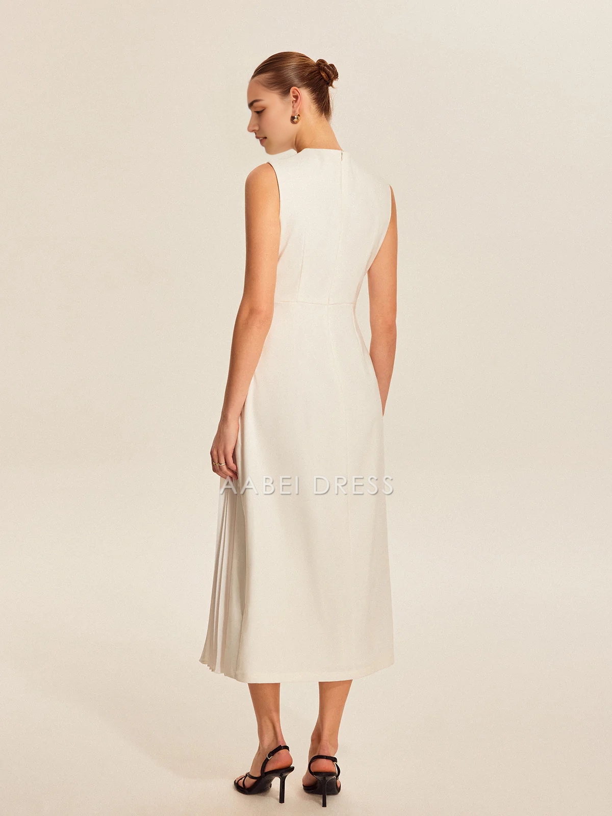 AABEI DRESS Formal Wear Dresses Sheath/Column Crew Neck Sleeveless Pleated Fashion Hot Sale Prom Dress