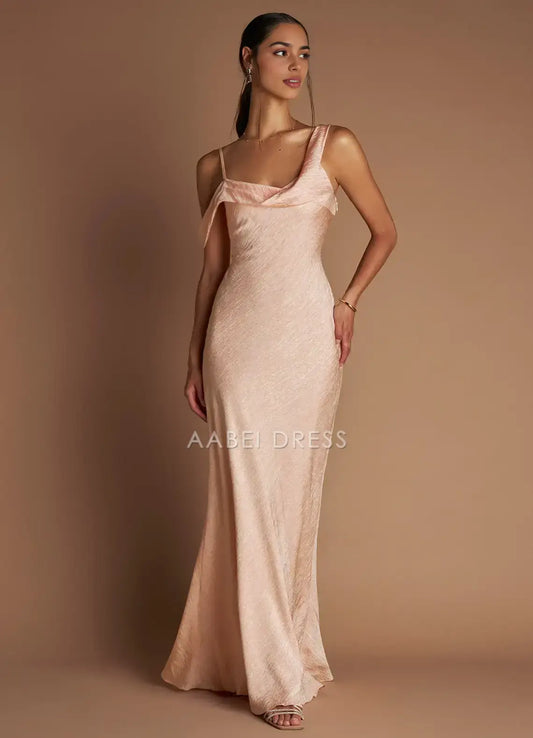 AABEI DRESS Formal Wear Dresses Sheath Spaghetti Strap Off Shoulder Cowl Neckline Floor-Length Fashion Party Dress Hot Sale Prom Dress
