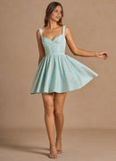 AABEI DRESS Formal Wear Dresses Short Prom Dress A Line Overlapping Sweetheart Neckline Wide Shoulder Straps Exquisite Printing Ruched Hot Sale Homecoming Dress