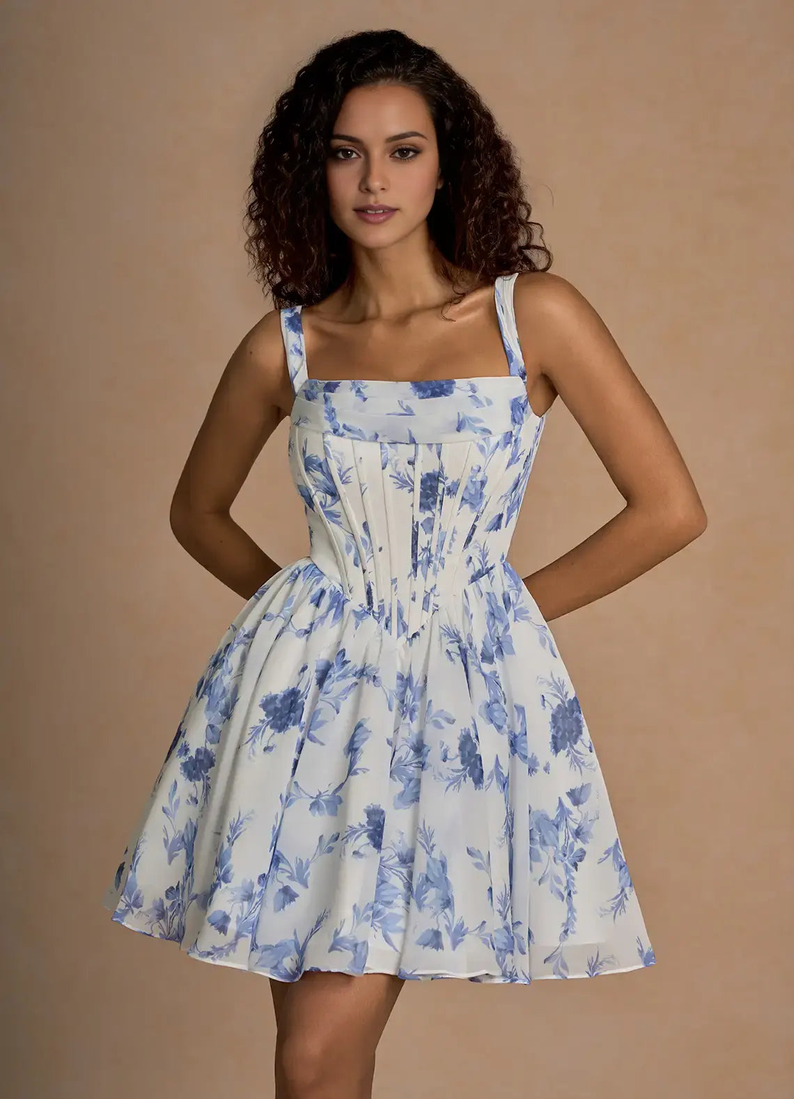 AABEI DRESS Formal Wear Dresses Short Prom Dress A Line Straight Collar Pleated Backless Printing Exquisite Hot Sale Homecoming Dress