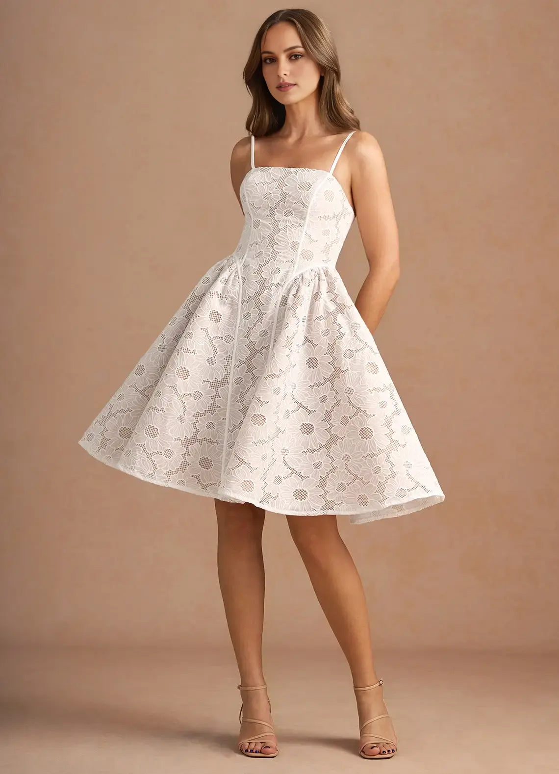 AABEI DRESS Formal Wear Dresses Short Prom Dress Lace A Line Straight Neckline Spaghetti Strap Elegant Hot Sale Homecoming Dress