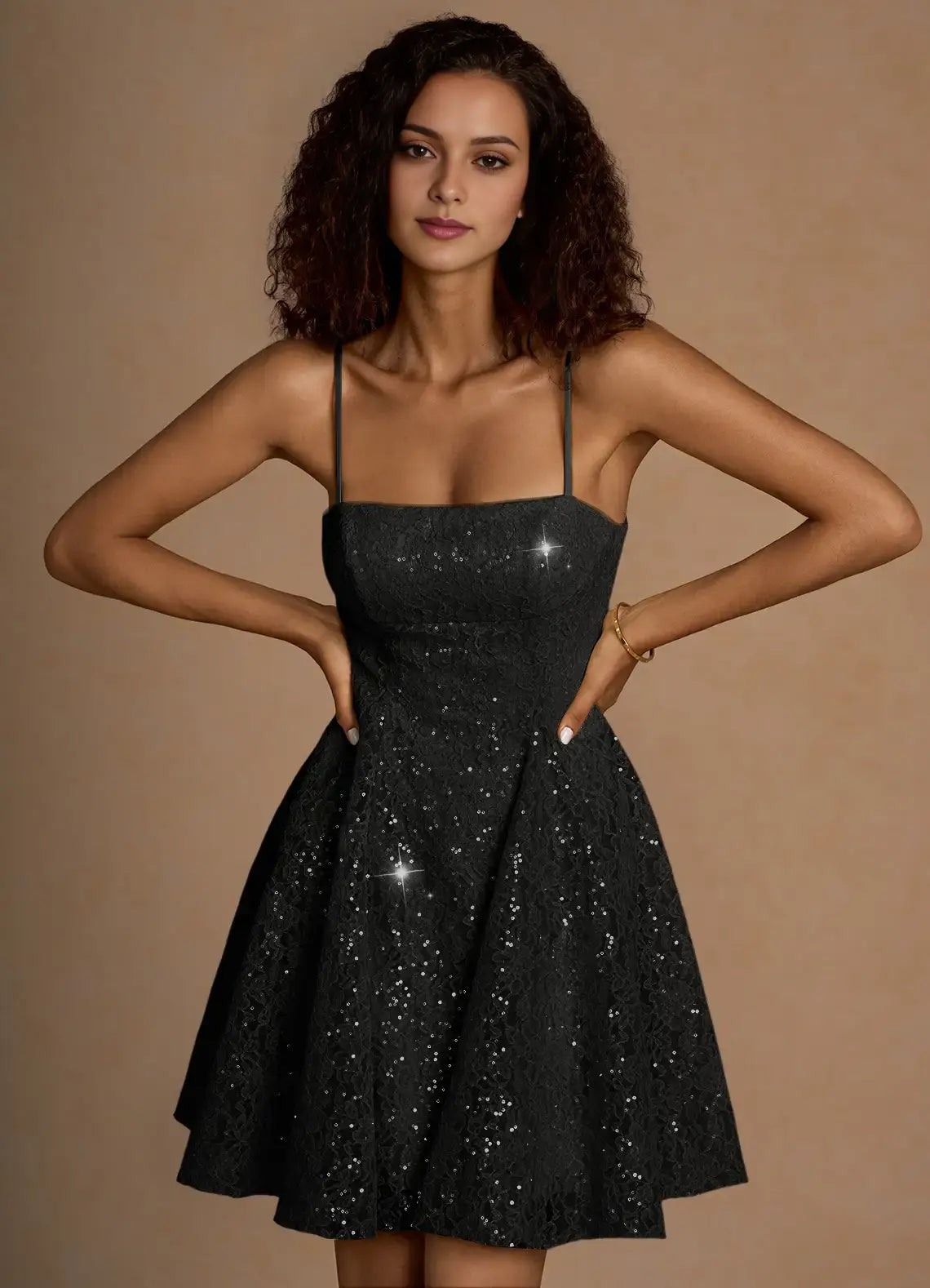 AABEI DRESS Formal Wear Dresses Short Prom Dress Sequin A Line Spaghetti Strap Backless Sexy Dress Sparkle Hot Sale Homecoming Dress