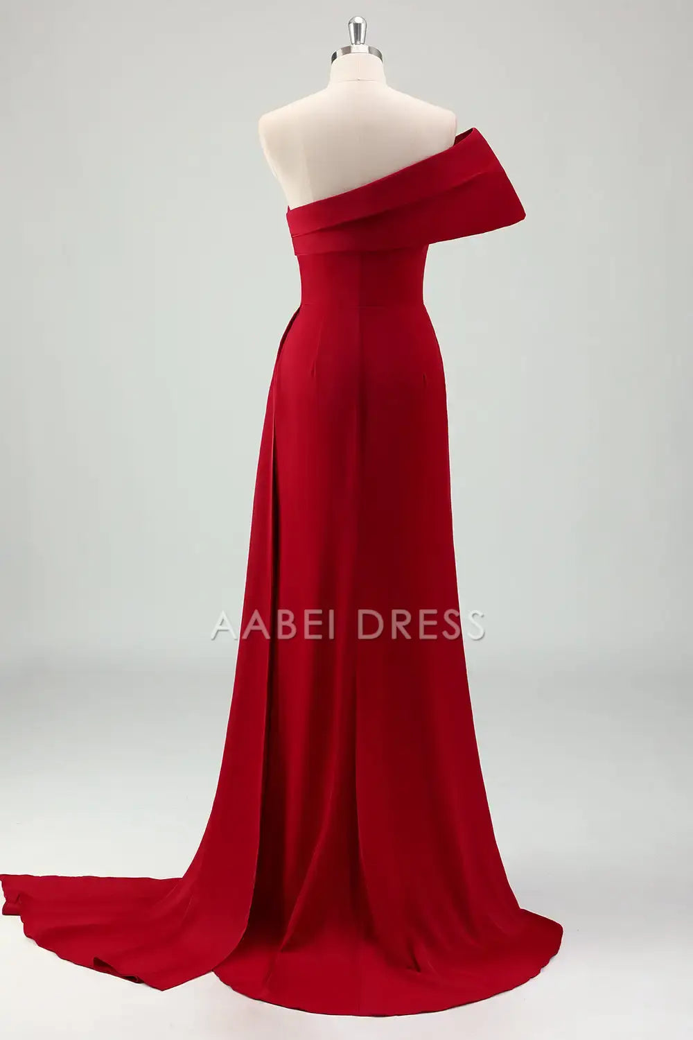 AABEI DRESS Formal Women's Dresses Sheath One Shoulder Pleated Side Fork Sweep Train Exquisite Prom Dress