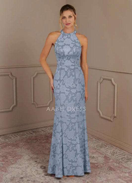 AABEI DRESS Wedding Guests Dresses Charming Mermaid Halter Sleeveless Lace Floral Burnout Exquisite Mother of the Bride Dress