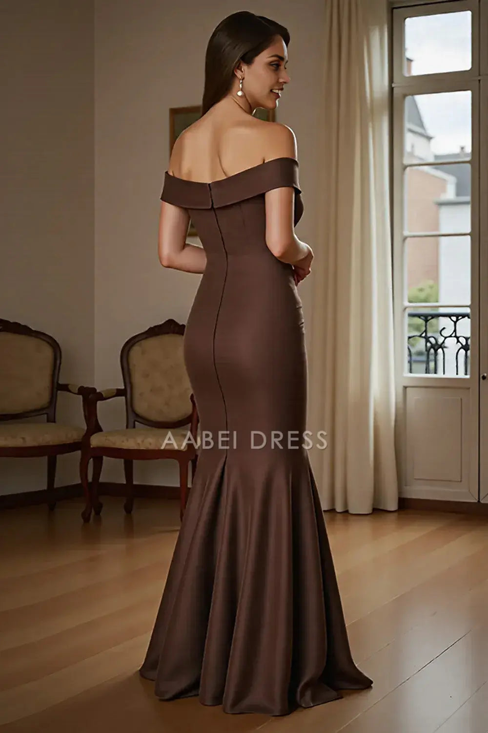 AABEI DRESS Wedding Guests Dresses Mermaid Off The Shoulder Sweetheart Neckline Sleeveless Ruched Elegant Long Mother of the Bride Dress