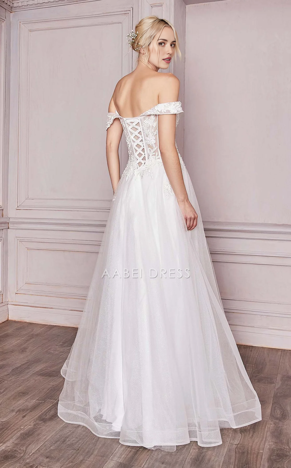 AABEI DRESS Elegant A-line Sweetheart Neckline Off-Shoulder Backless Lace Applique Fashion Wedding Dress