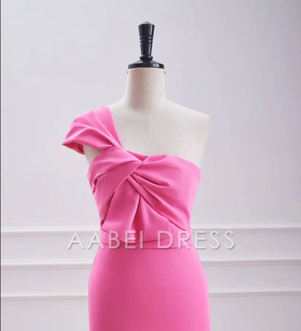 AABEI DRESS Fashion Fitted One Shoulder Twist Knot Unique Mini Dress Hot Sale Short Homecoming Dress