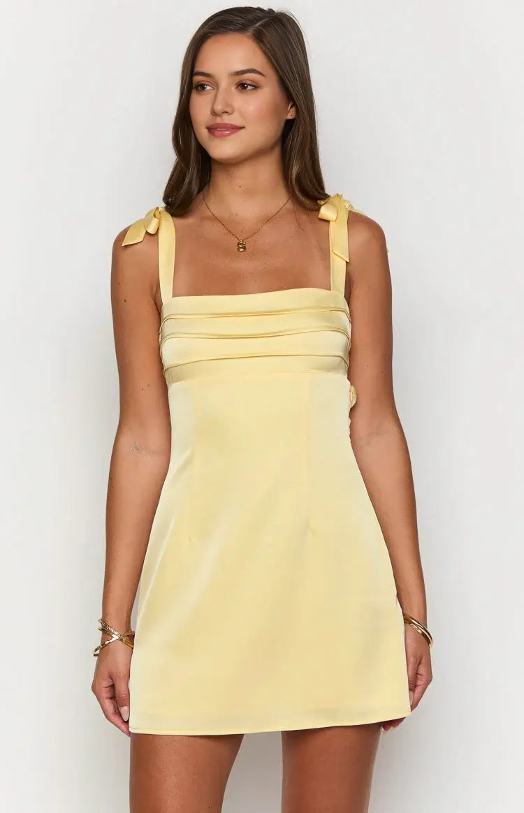 AABEI DRESS For Women Mini Dress Elegant A Line Square Neck Pleated Bodice Adjustable Shoulder Strap Backless Cute Dress Affordable Hot Sale Homecoming Dress