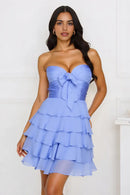 AABEI DRESS For Women Short Prom Dress Chiffon A-Line Strapless Pleated Sweetheart Neckline Tiered Ruched Cute Hot Sale Homecoming Dress