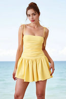 AABEI DRESS For Women Short Prom Dress Cute A-Line Spaghetti Straps Low-Cut Ruched Simple Hot Sale Homecoming Dress