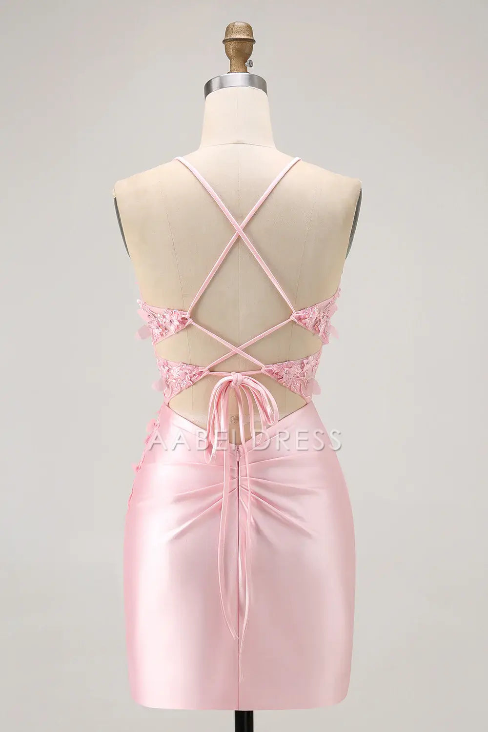 AABEI DRESS For Women Short Prom Dress Sheath Spaghetti Strap Sweetheart Neckline Backless 3D Floral Exquisite Dress Affordable Hot Sale Homecoming Dress