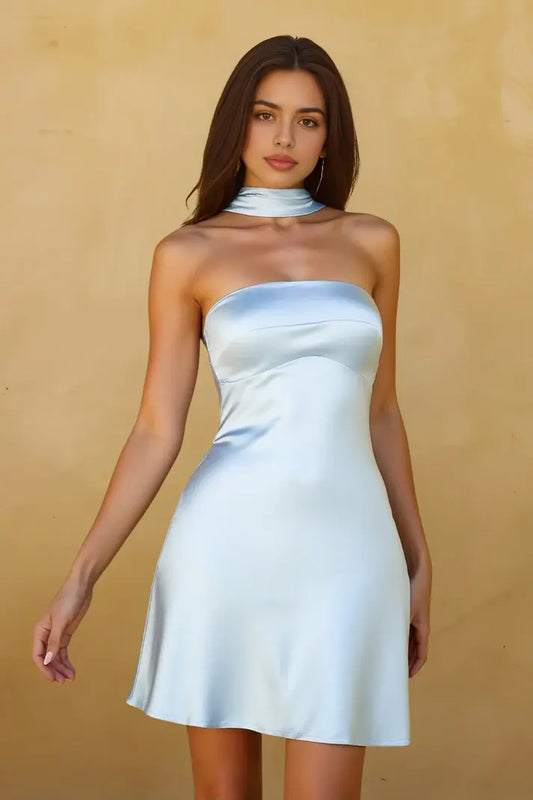 AABEI DRESS For Women Short Prom Dress Simple Bodycon Strapless with Cowl Back Open Back Mini Dresses Chic Hot Sale Homecoming Dress