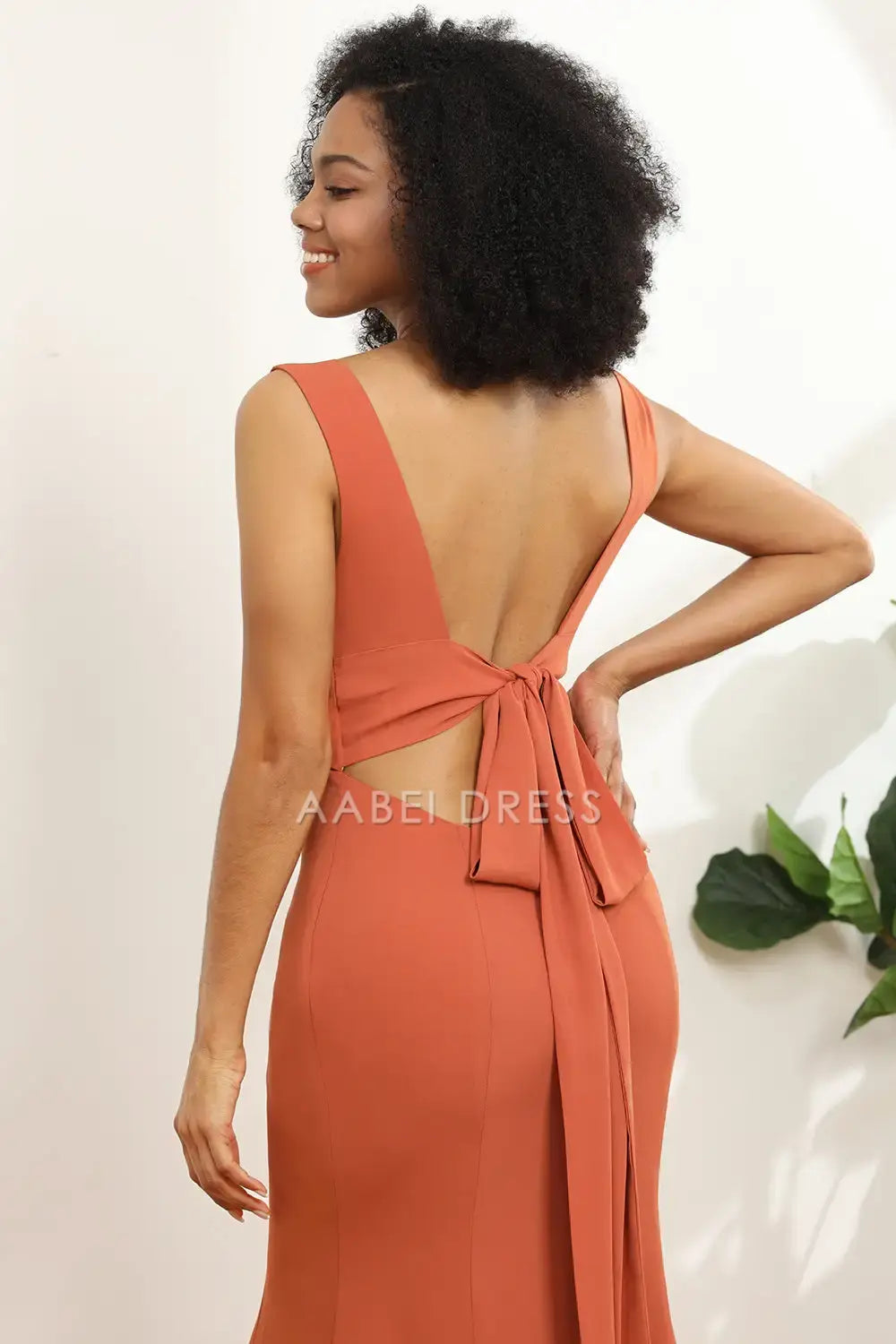 AABEI DRESS Formal Wear Dresses Charming Mermaid Deep V Neck Sleeveless Lace up Backless Fashion Hot Sale Prom Dress